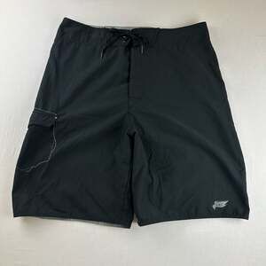 Tony Hawk Men's Black Cargo Board Shorts with Graphic Logo 36